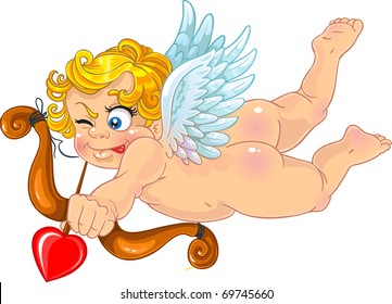 Fun cupid with onion and arrow