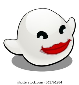 A fun cushion in the shape of ghosts  is filled with padding polyester, isolated on white background. Pillow antistress DreamBag. Vector illustration.