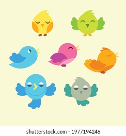 fun cute bird collection design 