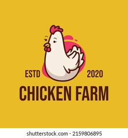 fun and cute chicken logo mascot