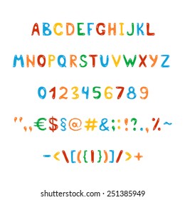 Fun and cute children's alphabet and figures