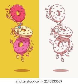 lustiges und süßes Dutzend-Illustrationskonzept