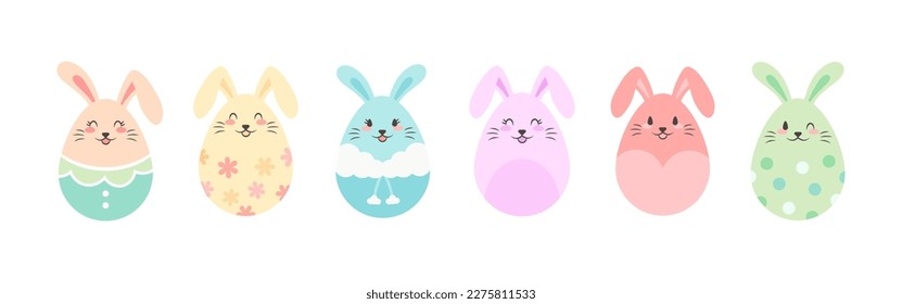 Fun cute dress Happy Easter egg painted illustration vector.