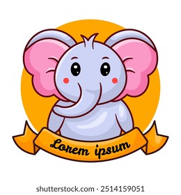 Fun Cute Elephant Logo-Vorlage