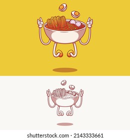 fun and cute ramen illustration