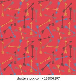 Fun and cute seamless pattern with arrows. Arrow background. Vector illustration