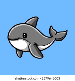 fun cute simple shark cartoon colored character isolated drawing line style sketch classic vintage design illustration