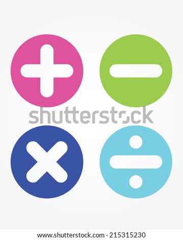 Fun Cute Vector Childrens Math Symbols Stock Vector (Royalty Free ...