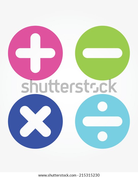 Fun Cute Vector Childrens Math Symbols Stock Vector (Royalty Free ...