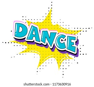 Fun dance retro text illustration