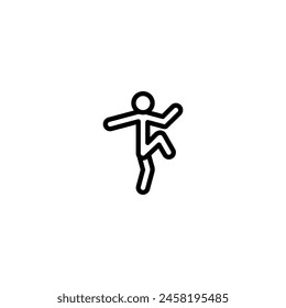 fun dancer outline icon and illustration