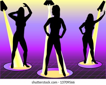 fun dancers dancing in club