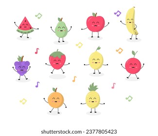 Fun, dancing, cute fruits, fruits, funny fruits