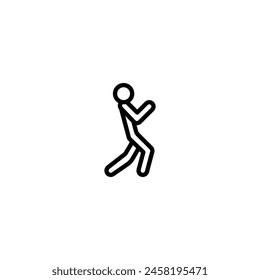 fun dancing outline icon and illustration