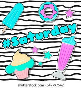 fun day of the week card, illustration in vector format