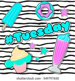 fun day of the week card, illustration in vector format