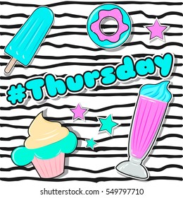 fun day of the week card, illustration in vector format