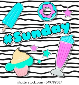 fun day of the week card, illustration in vector format