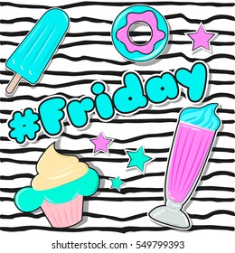 fun day of the week card, illustration in vector format