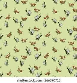  fun decorative background of bees and ladybugs