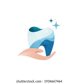 fun dental care vector logo