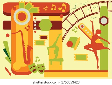 a fun design that incorporates different branches of art.