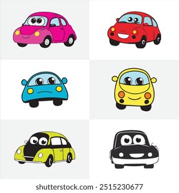 Fun and detailed car vector stickers featuring sleek designs of various vehicles. Perfect for auto enthusiasts, graphic projects, and custom decor. High-quality vector format for easy customization."