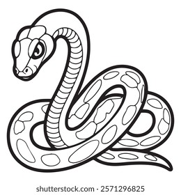 Fun and Detailed Coloring Page Featuring a Friendly Corn Snake for Children