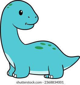 fun dinosaur illustrations for children, in a cute or kawai style