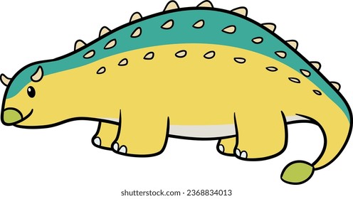 fun dinosaur illustrations for children, in a cute or kawai style