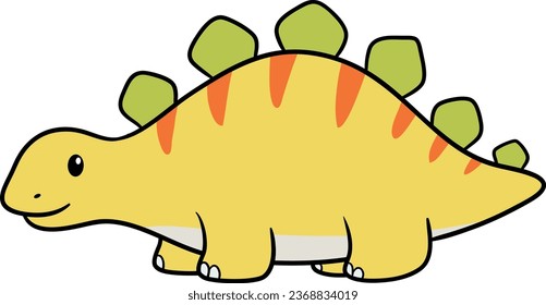 fun dinosaur illustrations for children, in a cute or kawai style