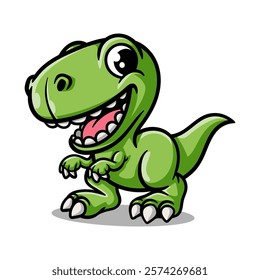 fun dinosaur t-Rex tyrannosaurus Rex cartoon colored isolated drawing line art style sketch classic vintage design illustration