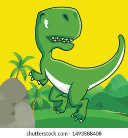 fun dinosaurs character design vector