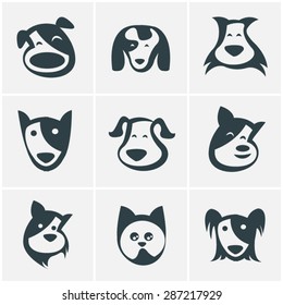fun dog icon vector