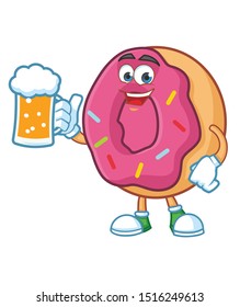 fun donut cartoon mascot character vector 