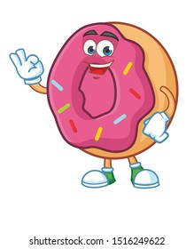 fun donut cartoon mascot character vector 