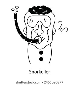 Here’s a fun doodle avatar of a snorkeller 