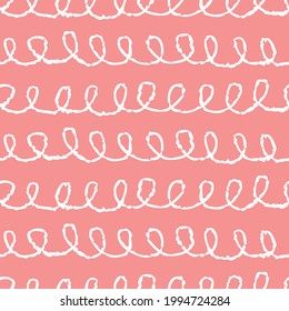 Divertido doodle curvo textura con resortes, espirales. Ilustración vectorial.