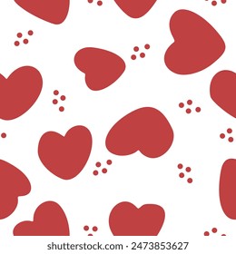 Fun Doodle love sketch style of colorful shapes on white background. colorful love doodle seamless pattern
