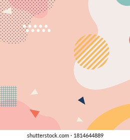 Fun doodle pattern background with abstract shapes and colors