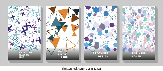 Fun doodle pattern background with abstract shapes and colors.  Vector trend shape for brochure cover template design