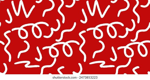 Fun Doodle sketch style of colorful shapes and lines on white background. colorful line doodle seamless pattern