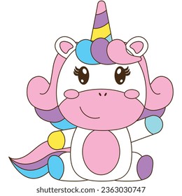 Doodle divertido unicornio, pegatina para niños de Unicorn