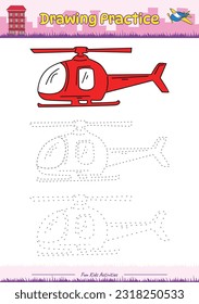 Juego de dibujos divertidos. Dibujo Práctica de transporte Caricatura de Helicóptero. Juego educativo para niños. actividades divertidas para que los niños jueguen y aprendan.