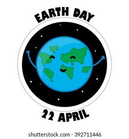 Fun Earth Day Card. Vector background