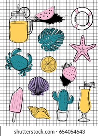 Fun Editable Summer Doodles/Badges/Patches.
