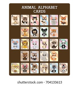 Fun educational animal alphabet cards