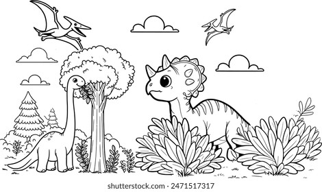 "¡Divertido y educativo libro para colorear dinosaurios para niños! Lleno de ilustraciones atractivas, perfecto para fomentar la creatividad y aprender sobre criaturas prehistóricas. Ideal para edades de 3 a 7 años. Descarga ahora