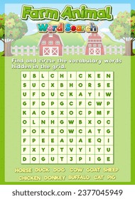 A fun and educational game template featuring a farm animals theme