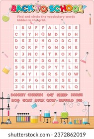 A fun and educational game template for learning English through word search puzzles